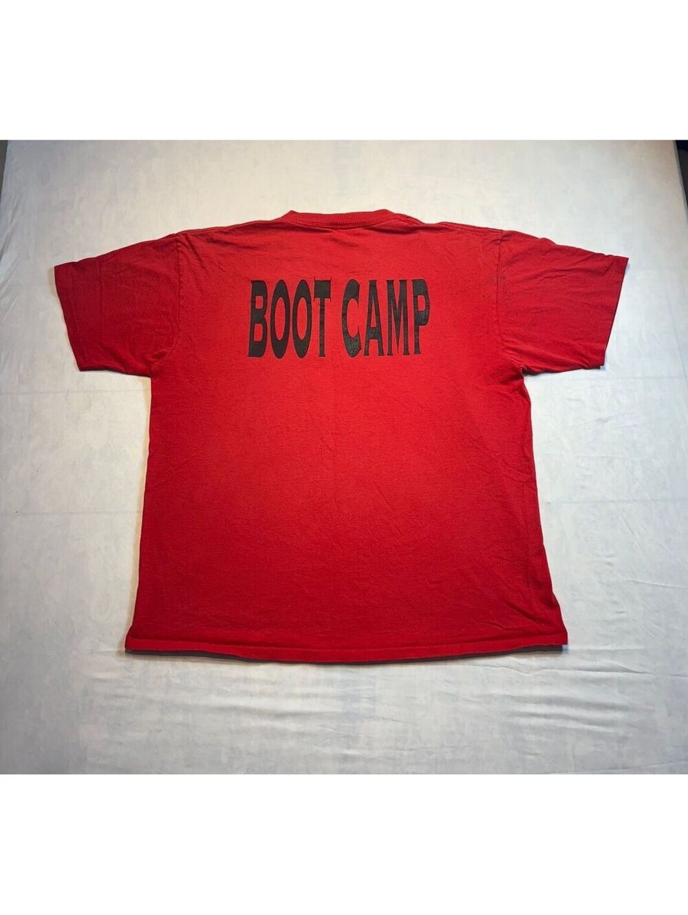 Vintage Single Stitch Red Hockey "Boot Camp" T-Shirt Size XL
